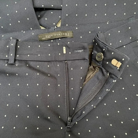ZARA - Dark Navy Blue Polka Dot Dress Pants - Picture 4 of 4